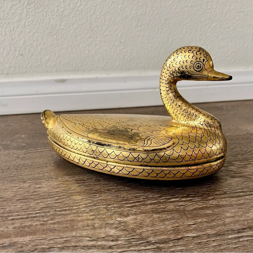 Gold Duck Trinket Box